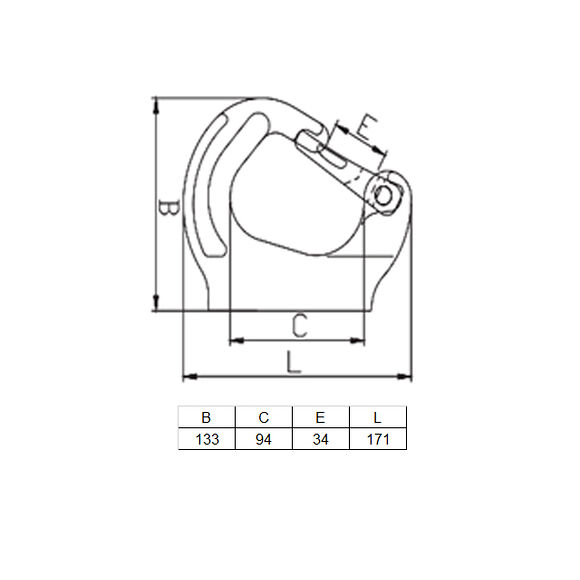 VALERYD Svetsbar grävmaskinskrok G80 WLL 5000 kg