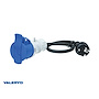 VALERYD CEE adapter 3-polig CEE hona-Schuko hane L= 0,35 m 250V/16A IP44