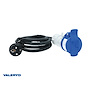 VALERYD CEE adapter 3-polig CEE hona-Schuko hane L= 1,5 m 250V/16A IP44