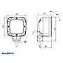 VALERYD LED Arbetslampa svart hölje 4100Lm 100x100x74, skruvfäste 150mm kabel