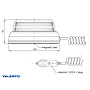 VALERYD LED Roterande varningsljus gul. 12- 24V Kabel 3m med koppling för cigarettuttag. Magnetfäste
